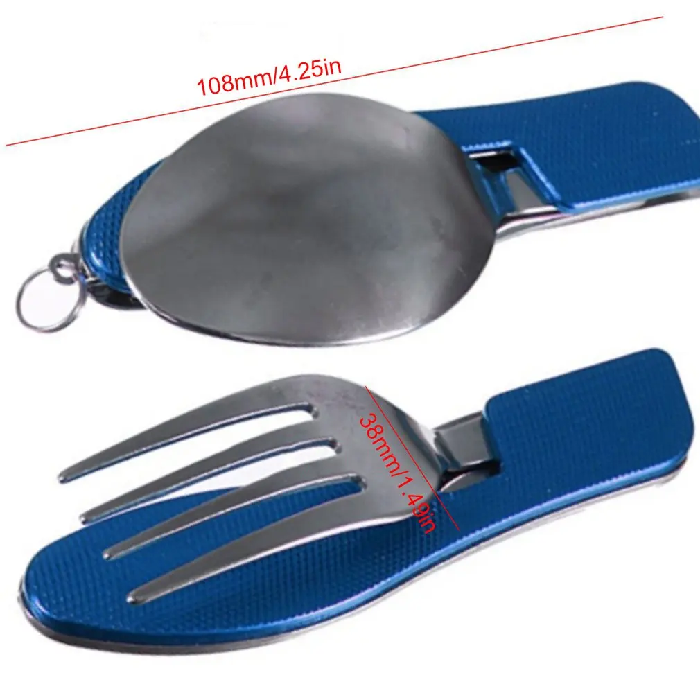 

Wholesale Tablespoon Set 4 In 1 Folding Spoon Knife Fork Bottle Opener Stainless Steel Folding Pocket Kits Outdoor Tableware Set