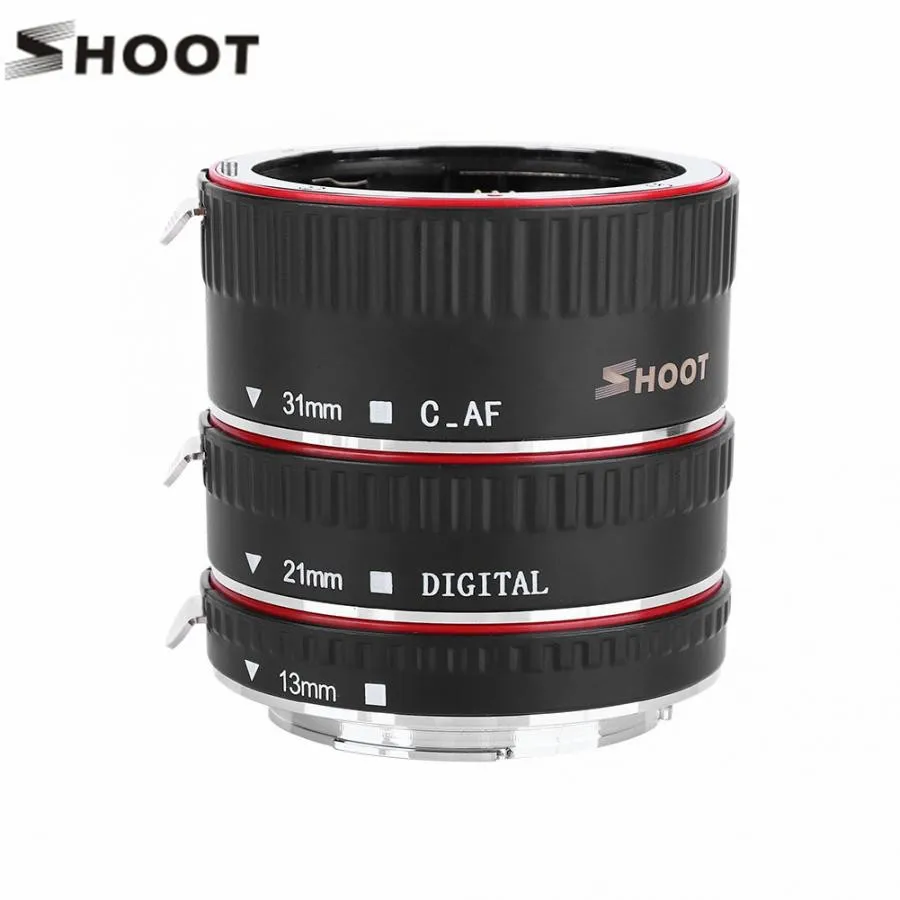 Макрокольцо SHOOT Red Metal TTL с автофокусом Удлинительное Кольцо для Canon 600D 550D 200D 800D EOS EF