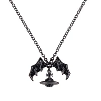 black bat stereo saturn punk necklace for women men cool gifts trendy animal choker necklace drop shipping