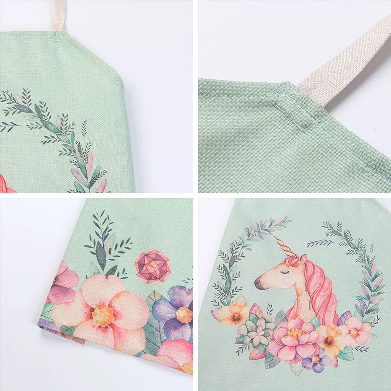 

New Family Matching Clothes Floral Print Mother Daughter Sling Dresses Unicorn Adjustable Apron Outdoors Nursing Cloth