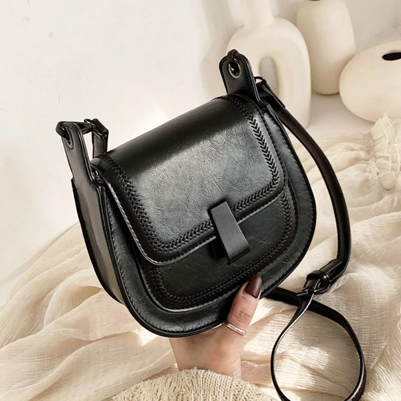 Однотонные седельные сумки из искусственной кожи для женщин 2019 мини сумка через