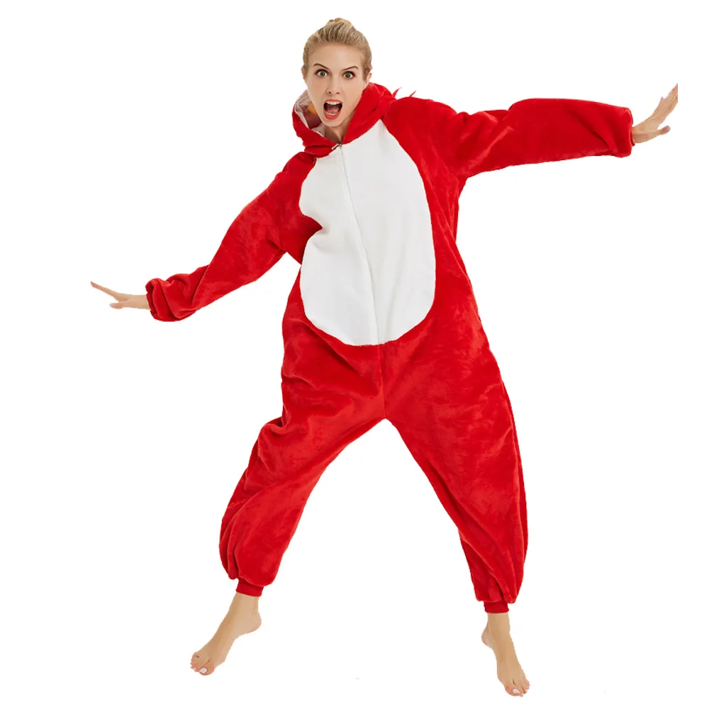 Пижама кигуруми Унисекс Женская пижама цельный комбинезон с капюшоном Мужская