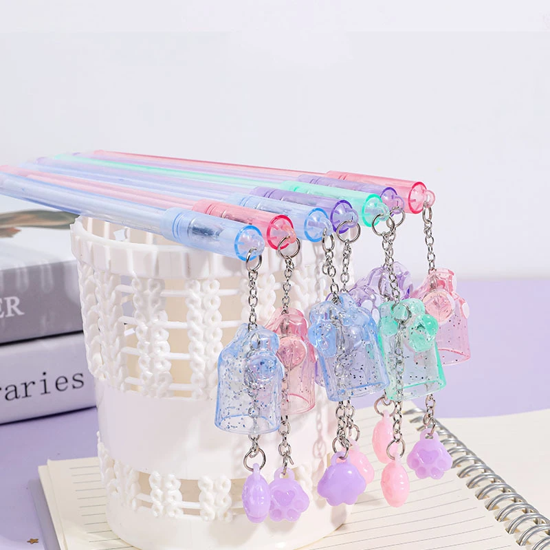 

1 шт. милый кавайный котик лапа колокольчик гелевая ручка с подвеской школы офиса канцелярские принадлежности креативная Милая ручка