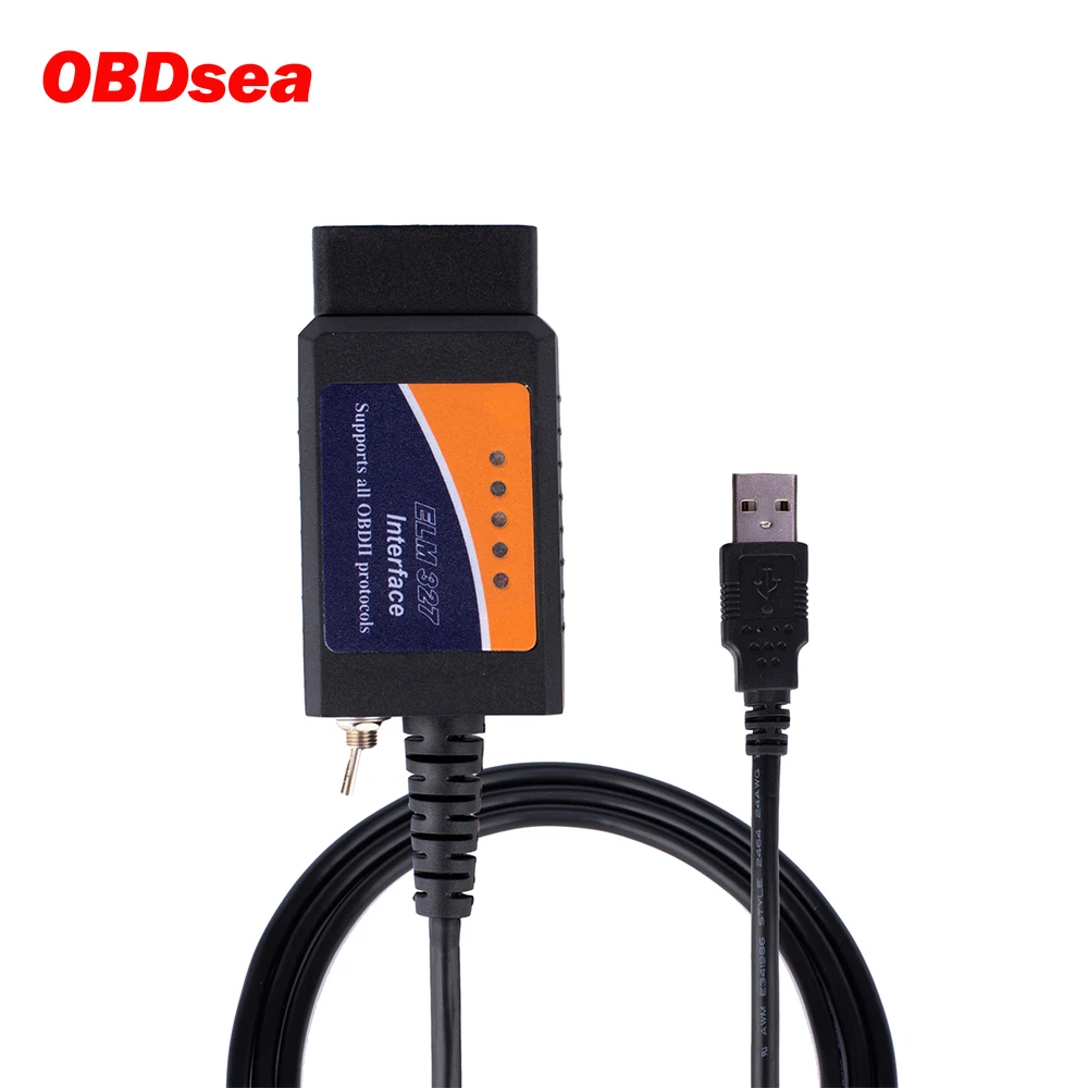 Диагностический сканер ELM327 USB V1.5 с выключателем OBD2 модифицированный для Ford Forscan