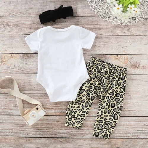 Нагрудники для новорожденных девочек 3 предмета одежда с леопардовым принтом