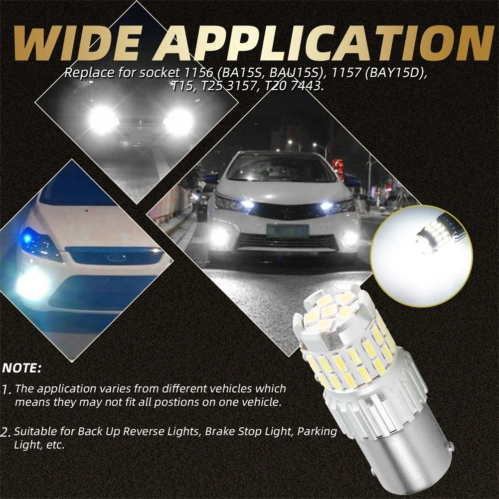 

2pcs Drviaion 1156 LED Bulbs BAU15S-36SMD Canbus Brake Light Bulbs Replacement for Backup Reverse Light Bulb Tail Light