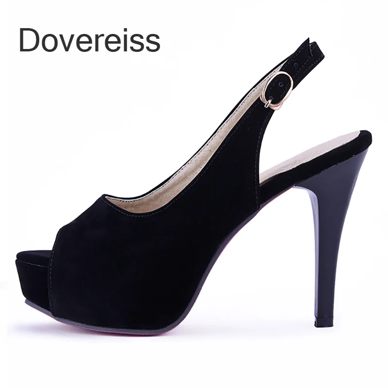 

Dovereiss Fashion Summer Women's Shoes Flatforms Elegant Platform Peep Toe Blue Stilettos Heels Waterproof Sanda 42 43les Sexy