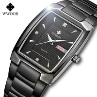 2022 wwoor fashion square full black watch for women luxury diamond dress ladies quartz wristwatches designer clock montre femme