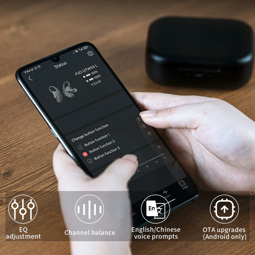 Усилитель беспроводного Bluetooth 5 0 FiiO UTWS3 усилитель MMCX/0 78 мм с 30-часовым зарядным