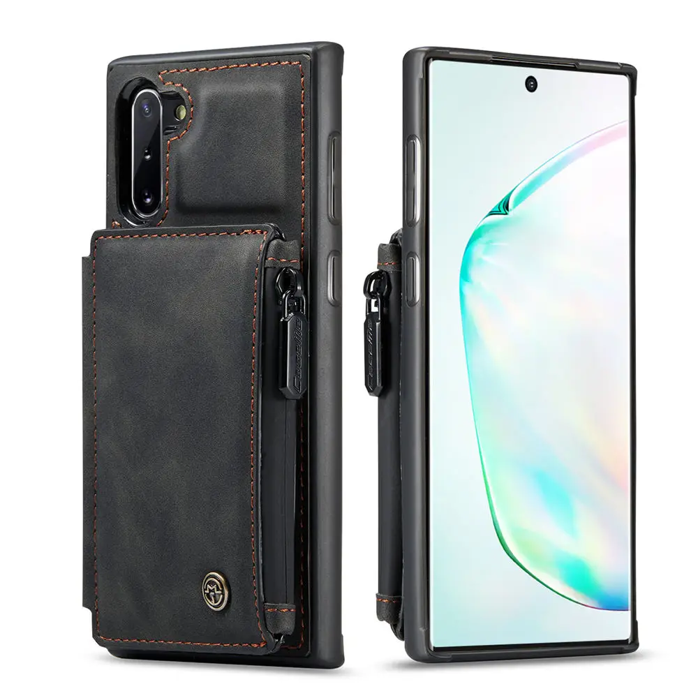 

Чехол для Samsung Galaxy Note 9 10 20 Note 20 Ultra Note 10 Plus, кошелек на молнии, откидная крышка, слот для карты, подставка, полный защитный чехол