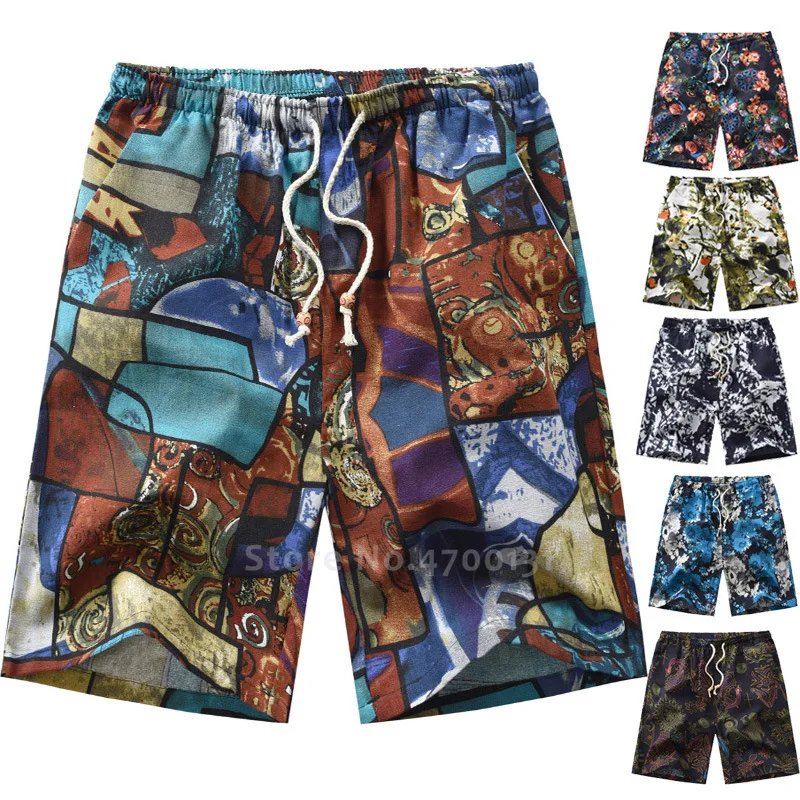 Мужские уличные пляжные шорты с принтом Гавайские бохо средневековые Ретро