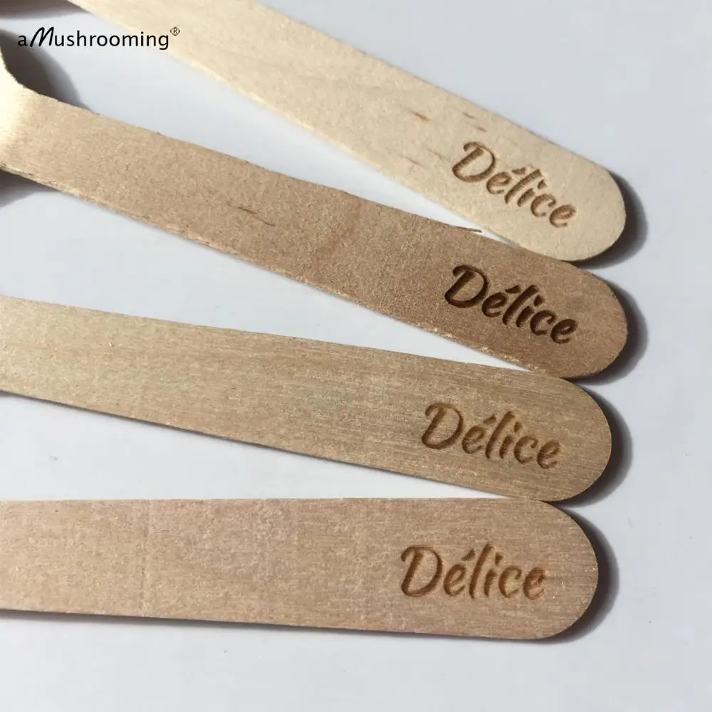 Персонализированные Мини чайные ложки во французском стиле деревянные