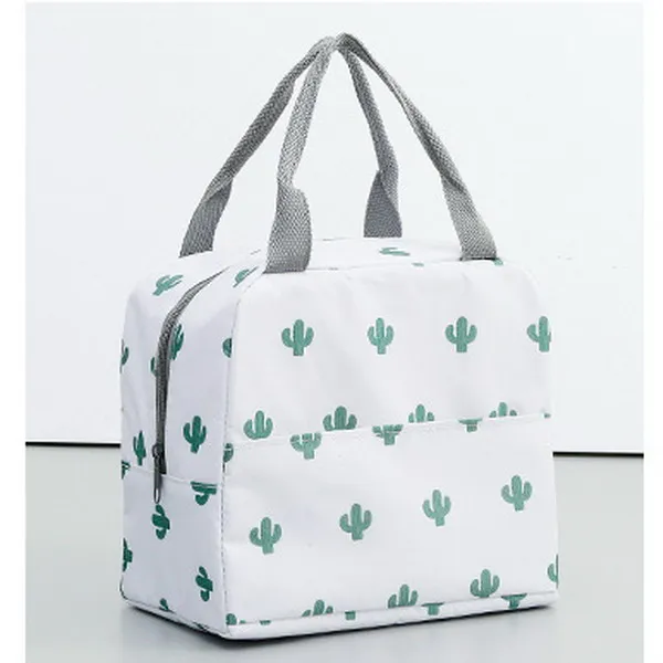 Портативный изолированный Ланч бокс из ткани Оксфорд с изображением кактуса