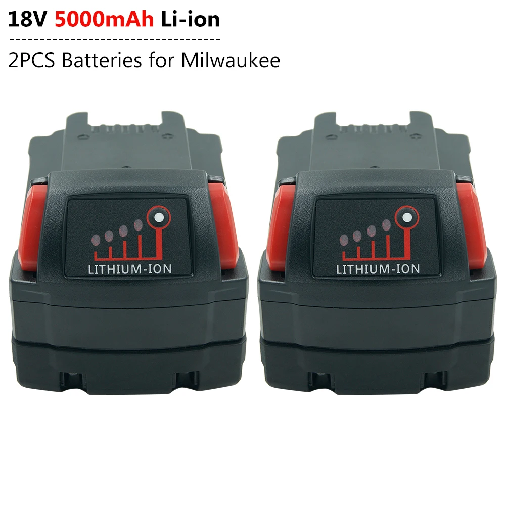 Сменные литий ионные аккумуляторы Milwaukee 2 шт./лот 18 в 5000 мАч 48 11 1811 1840 1850 M18 2620