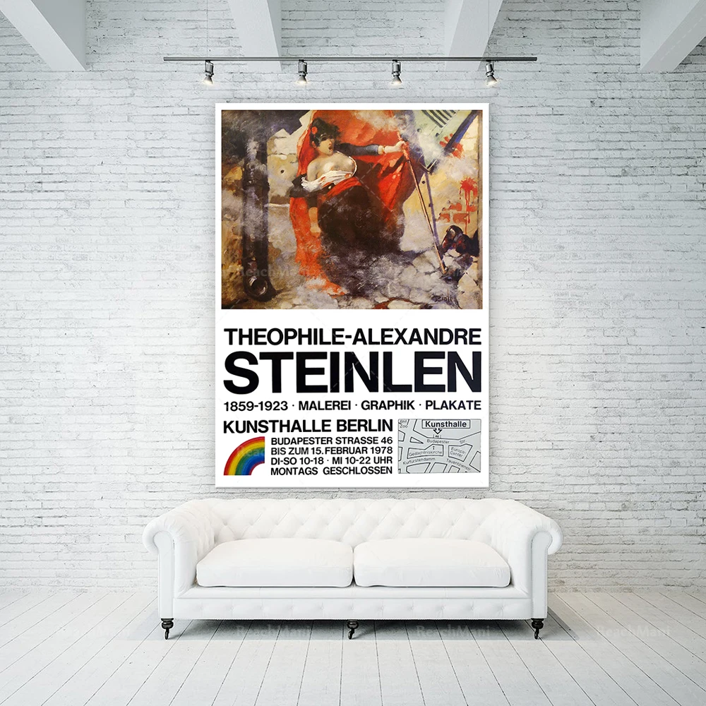 Печать на холсте ReachMani Винитажный плакат Steinlen 1978 года