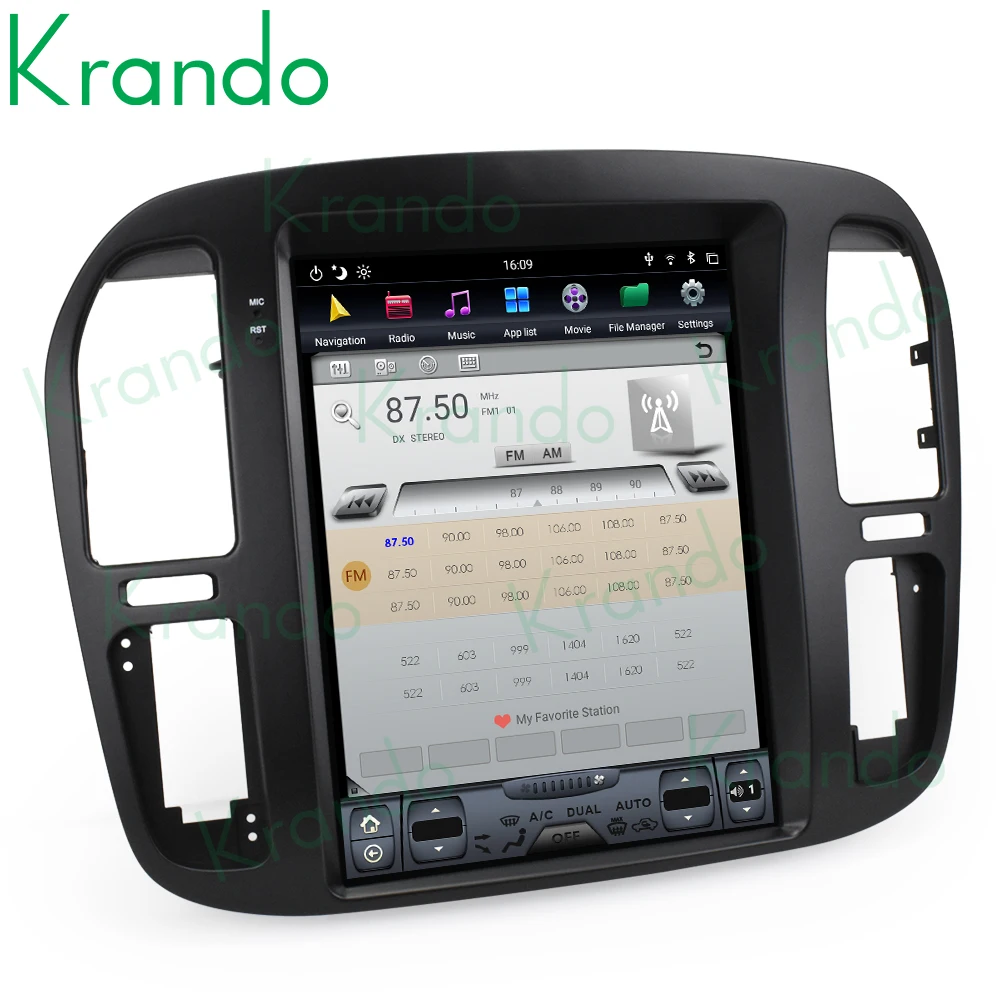 

Krando Android 9.0 12.1" for Toyota land cruiser LC100 1999-2002 verticial screen car multimedia system navigation samochodowe