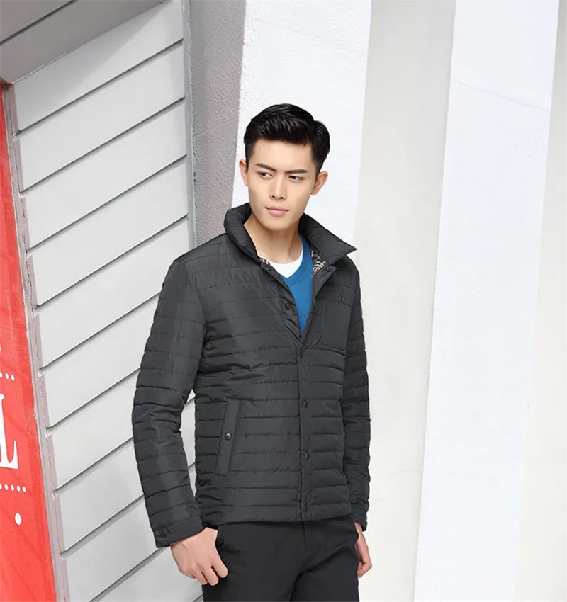 Мужская тонкая куртка осенне-зимняя теплая Повседневная однотонная 2020 | одежда