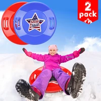 2pcs winter sports snow sled sledge skiing board ski supplies hard wear resistant round snowboard outdoor games toy adult