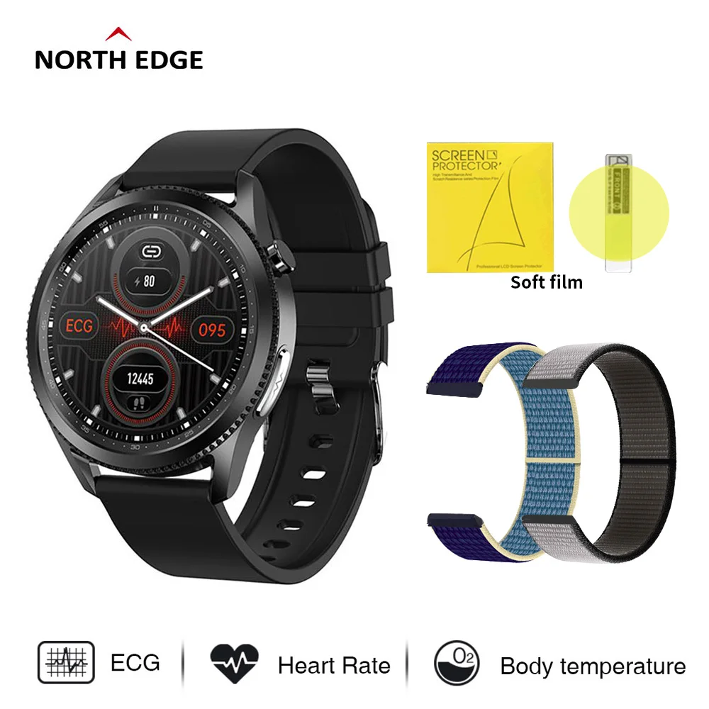 

NORTH EDGE E102 Smart Watch For Men Women IP68 Waterproof Temp Oxygen Blood Pressure Sports Fitness Track Clock Smartwatch