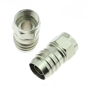 75-5 F connector for 75-5 RG6 4P cable F type connector for CATV DVB metric system with Lubricating oil and waterproof circle