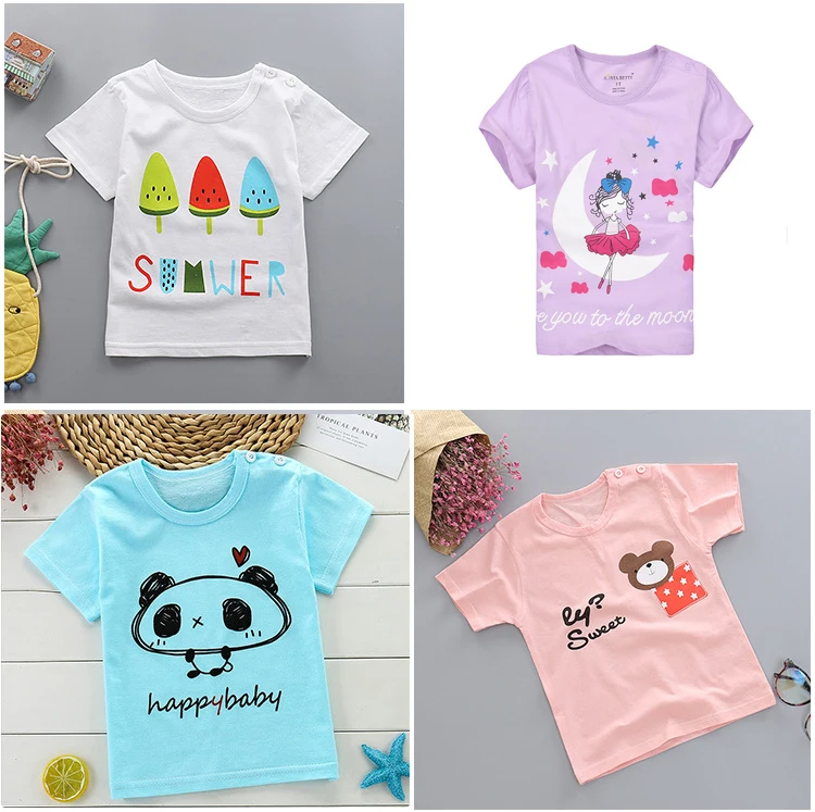 Футболка детская летняя хлопковая с коротким рукавом и круглым вырезом|Тройники|