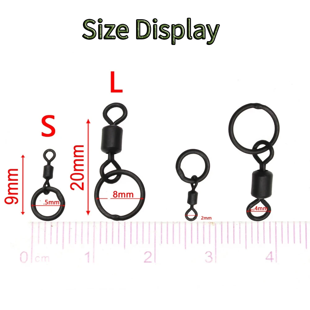 20 шт. рыболовные Вертлюги с кольцом для ловли карпа|Коробки рыболовной снасти| |