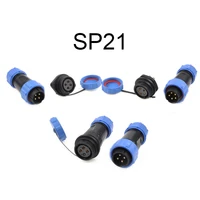 sp21 ip68 waterproof connector 234567891012 pin power cable connector docking flange back nut male and female connector