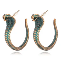 hot sale vintage 3d realistic snake shaped stud earrings for women party casual wholesale fashion jewelry