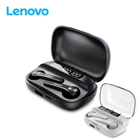 lenovo qt81 tws earphones wireless bluetooth headphones ai control gaming headset stereo bass with mic noise reduction for phone
