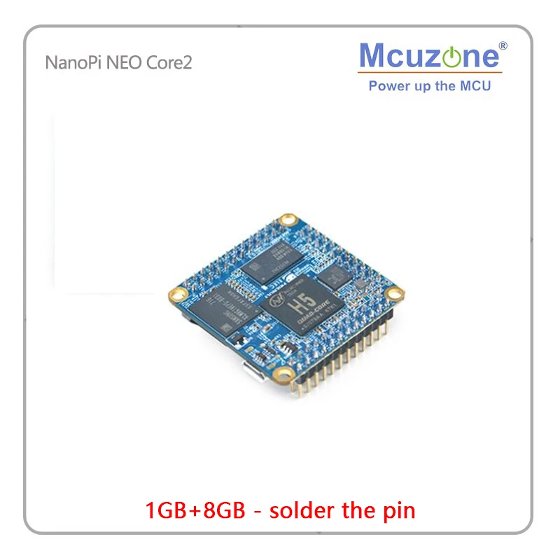 1GB-solder the pin FriendlyELEC NanoPi NEO Core2 512 МБ/1 ГБ DDR3 Оперативная память Allwinner H5, 64-разрядным четырёхъядерным Cortex A53 8 Гб памяти на носителе eMMC u-boot, Ubuntu core - Комплект: 1GB-solder the pin