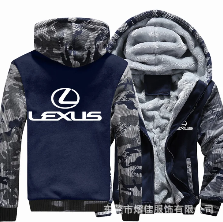 

NEW For LEXUS Fleece Cotton Coats Liberalism Winter Zipper Print Mens Hoodies Jacket MC Thicken Sweaterwear I