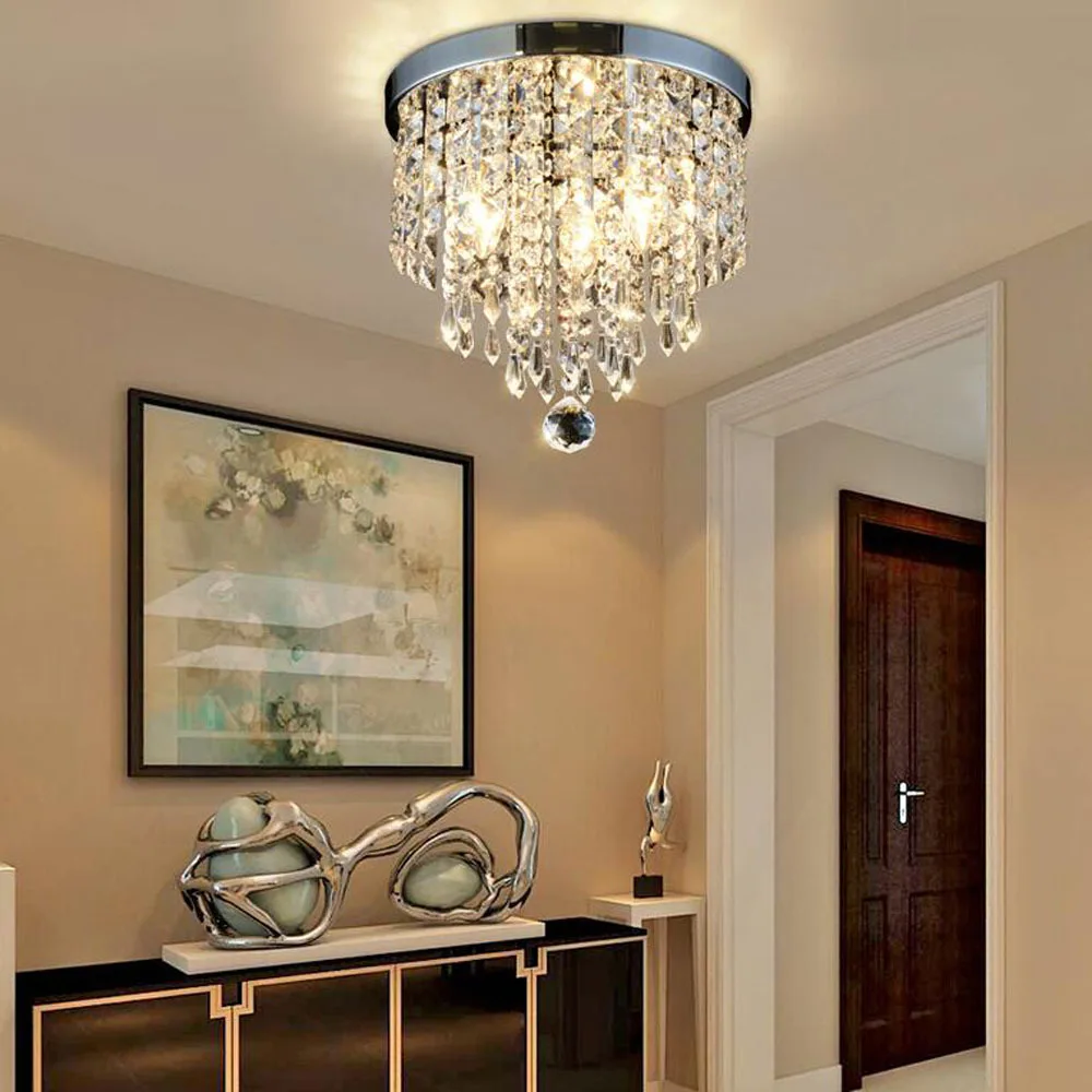 

Скандинавская светодиодная Хрустальная потолочная лампа для гостиной, люстра для столовой, спальни, кабинета, внутреннее освещение, декоративный светильник ильник