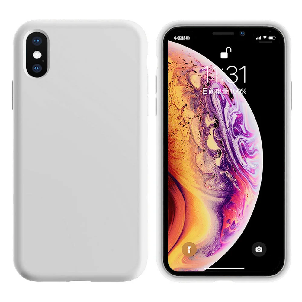 White Силиконовый чехол для iPhone 11 Pro Max 11 Pro, высокое качество, официальный чехол s для iPhone 7 8 Plus X Xr Xs Max - Цвет: White