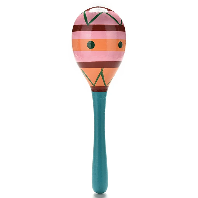 12cm Baby Kids Wooden Ball Toy Sand Hammer Rattle Musical Gift Infant Toy Percussion Children Instrument O5Q7