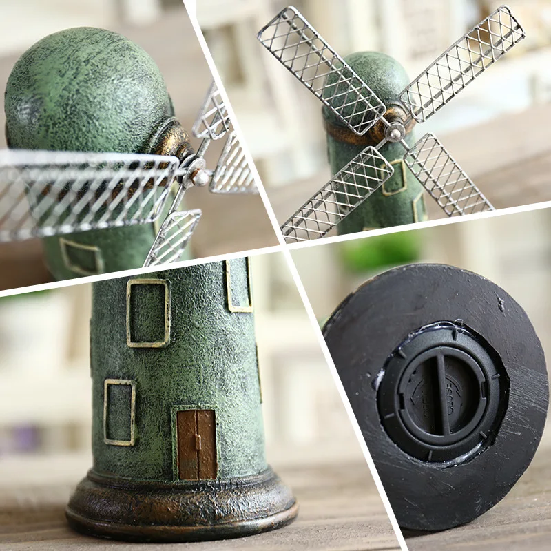 Винтажная ностальгическая полимерная копилка Голландская ветряная мельница