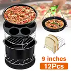 12 шт., 8 дюймов, аксессуары для фритюрницы, подходит для всех видов фритюрницы 5,3, qt, корзина для выпечки, тарелка для пиццы, гриль, кухонные принадлежности
