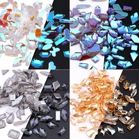100pcs aurora ab crystal drop rhombus arrow multi shapes colorful flatback stones gems for 3d nails diy manicure decorations