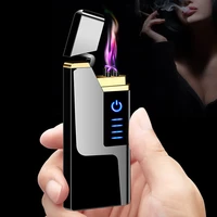 usb rechargeable lighter touch electronic double arc cigarette cigar box windproof plasma lighter small gifts