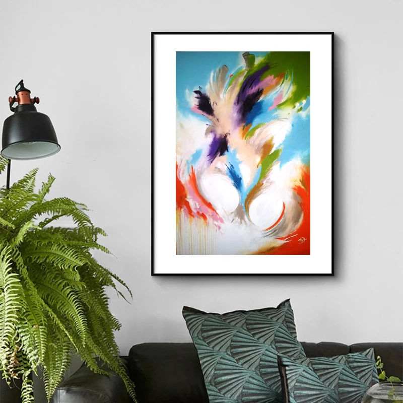 RELIABLI абстрактный принт цветные холщовые картины на стену для гостиной куадро