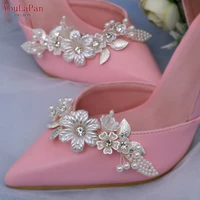 topqueen x26 2pcs floral shoes buckle women shoes decorations women high heels shoe accessories fashion wedding bridal buckle