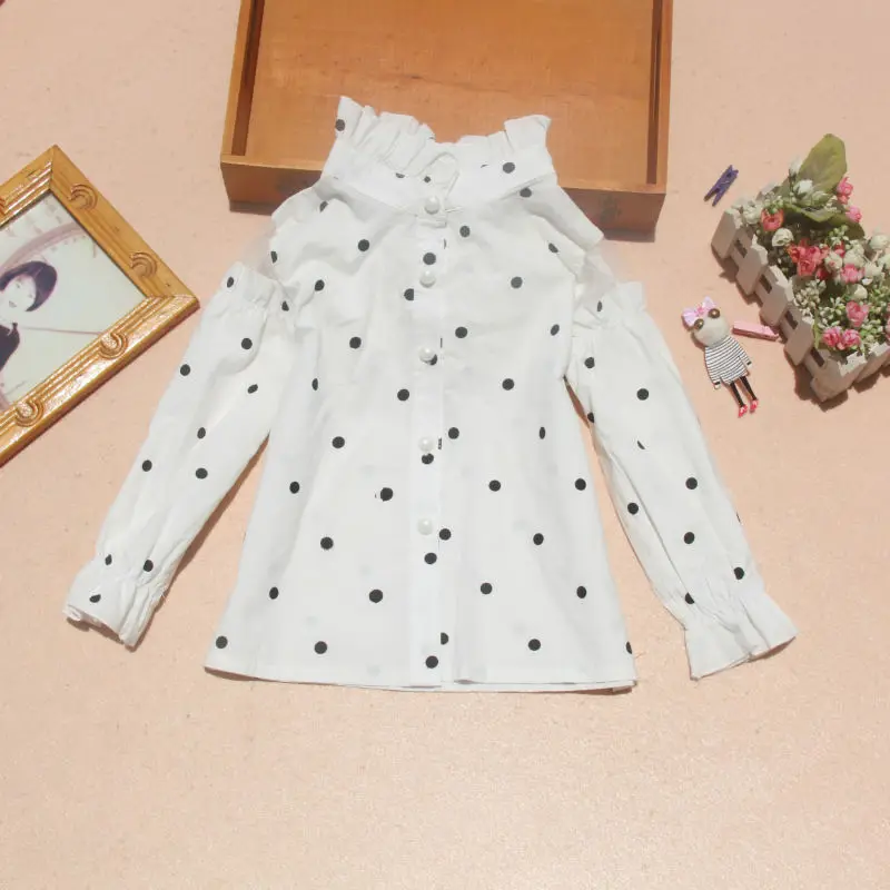 Дизайнерская детская одежда для девочек коллекция 2019 года белая рубашка в