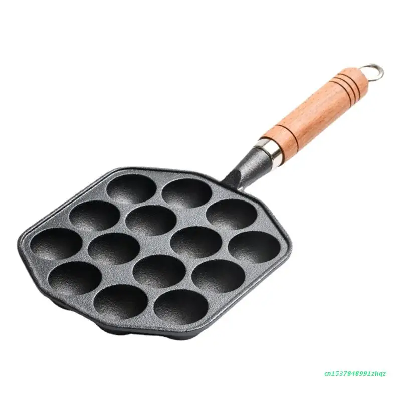 

14 Cavities Cast Iron Takoyaki Pan Takoyaki Maker Octopus Small Balls Baking Pan Home Cooking Tools Kitchenware Supplies