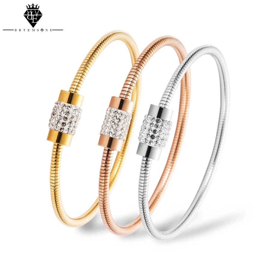 2019 модный браслет из нержавеющей стали для женщин золотистого цвета квадратная