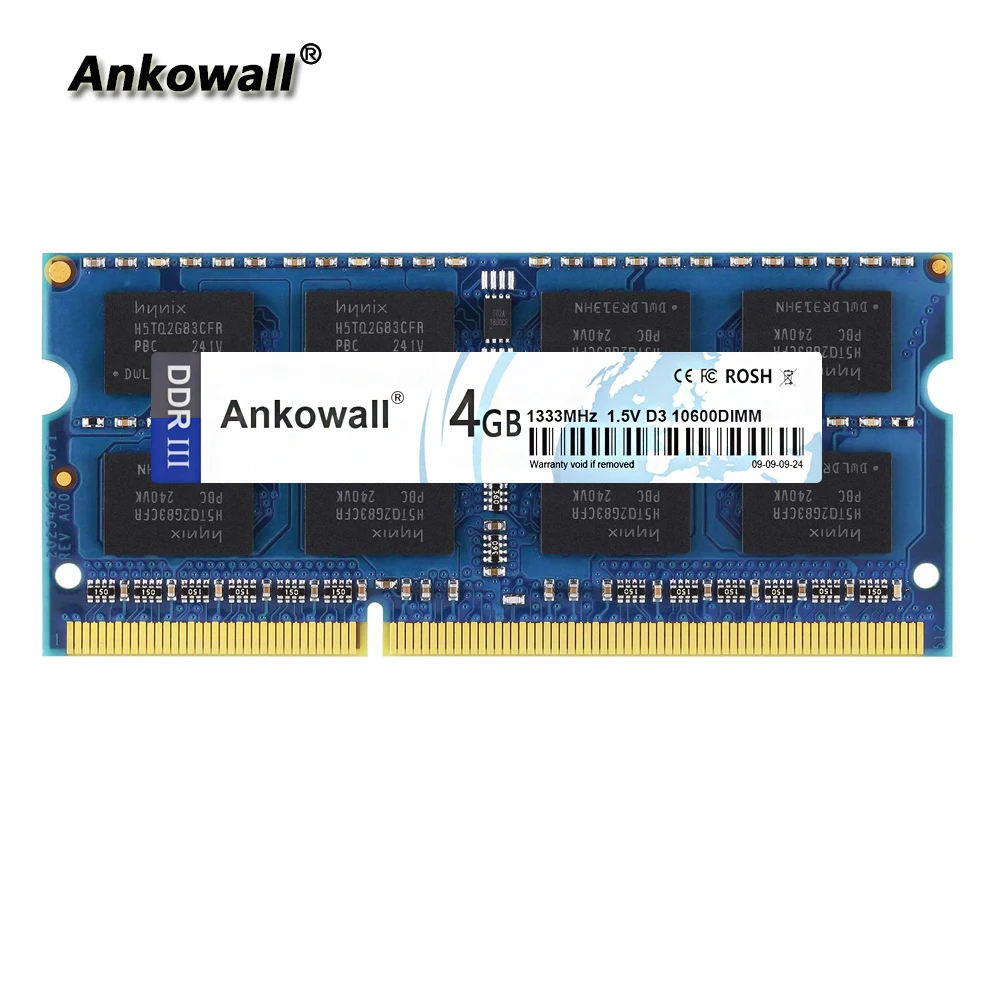 Память Ankowall для ноутбука DDR3 2 ГБ 4 8 1333/1600 МГц 1 5 В 204Pin память 12800/ ОЗУ