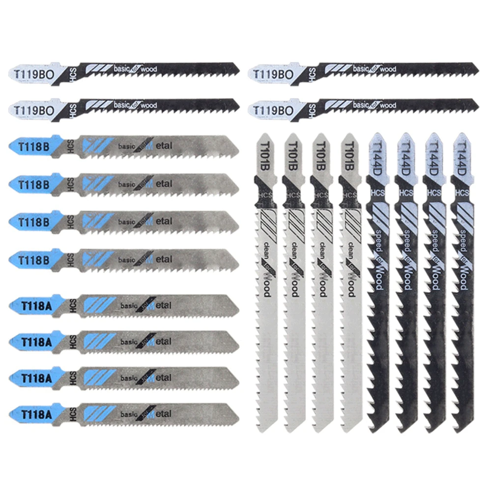 

20pcs Durable Practical Tool Metal Cutting T Shank Fitting Jigsaw Blades Set Replacement Parts Reinforced Professional For Bosch