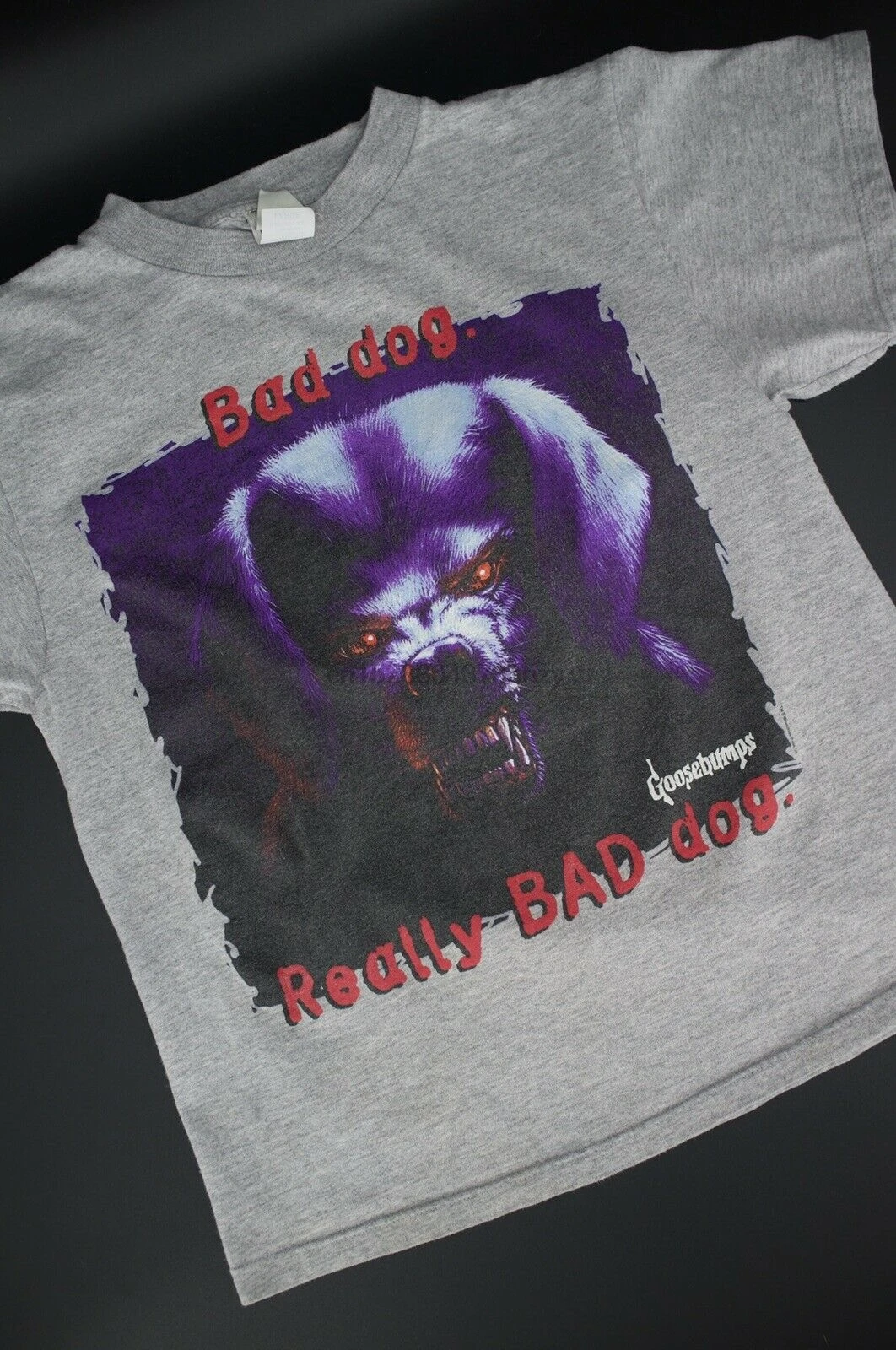Винтаж 1995 плохая собака Тройник маленький серая футболка 90 условия короткий