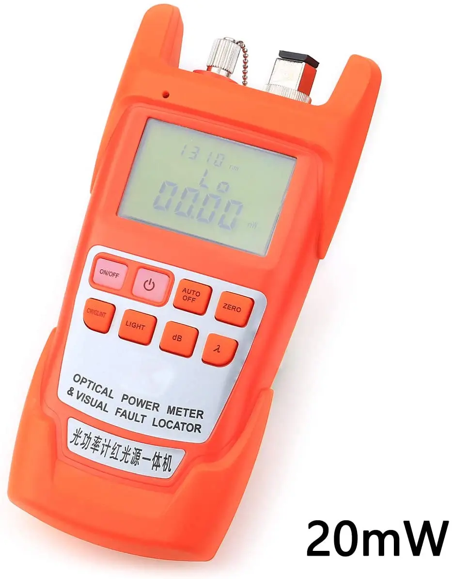 All-IN-ONE Fiber Cable Tester20 mw Optical power meter -70 to +10 dBm Light Power Red Light Source One Machine Orange