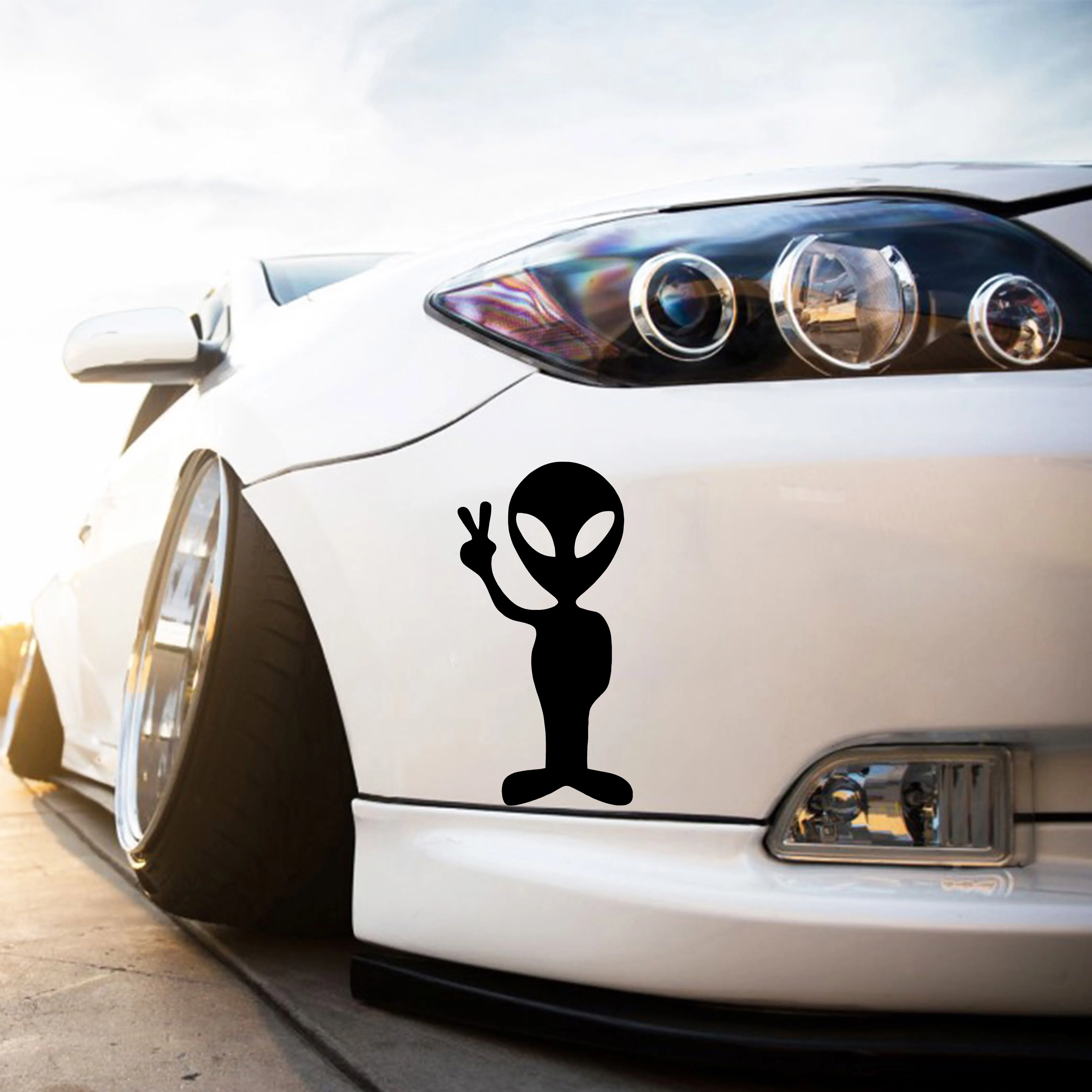 

Мультфильм Чужой автомобиль Стикеры интересные виниловые наклейки для автомобиля Стикеры черный/серебристый авто-Стайлинг