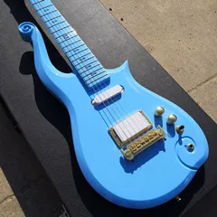 light blue guitar Prince Cloud гитара электрогитара символ спермы вставки ручной работы гитара 10 цветов для выбора - Цвет: light blue guitar