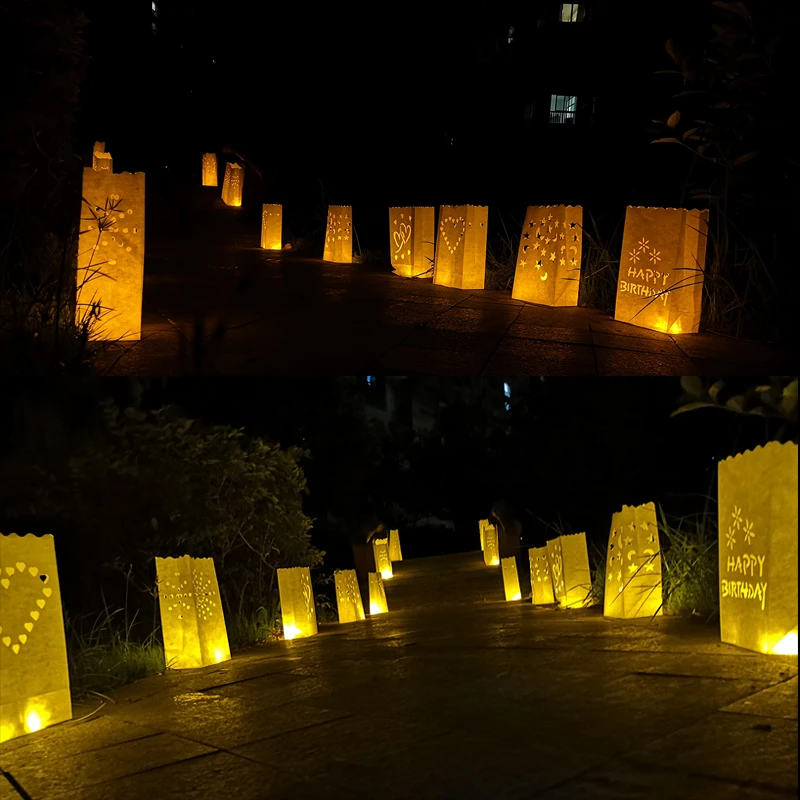 30 шт./лот Сердце держатель для чайной свечи Luminaria бумажный Свеча-фонарь сумка для рождественской вечеринки наружное свадебное оформление
